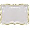 10 White Rectangle Trays with Gold Rim Border for Elegant Dessert Table Serving Parties 9" X 13" Heavy Duty Disposable Paper Cardboard for Platters, Cupcake Display, Birthday Party, Weddings Food Safe